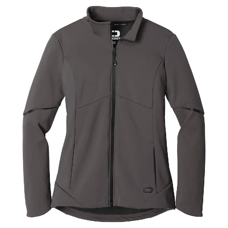 OGIO Women's Tarmac Grey Exaction Soft Shell Jacket Print Jacket Jacquard Jacket Patchwork Jacket OGIO Women's Tarmac Grey Exaction Soft Shell Jacket Print Jacket Jacquard Jacket Patchwork Jacket
