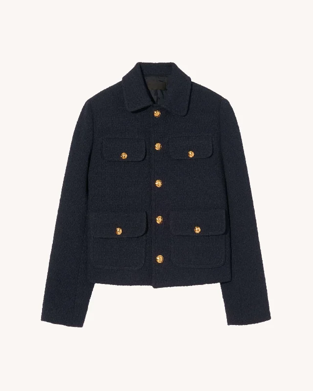 Nili Lotan - Paola Jacket in Dark Navy Anorak Shell Jacket Lightweight Jacket