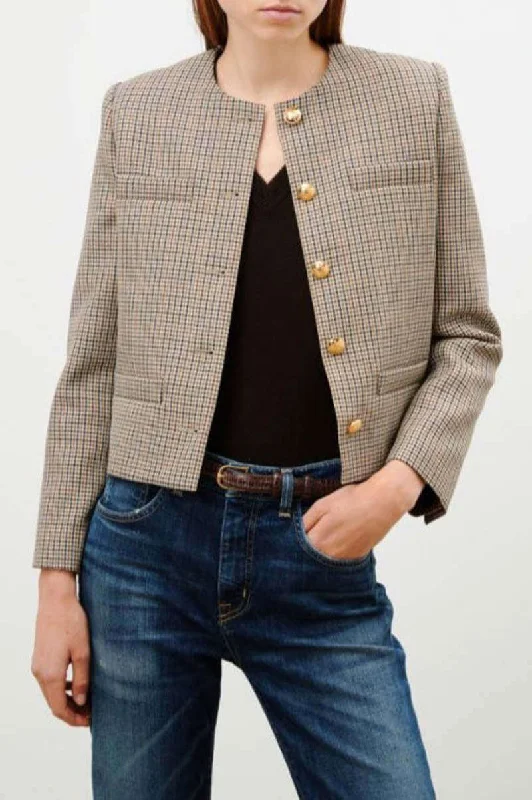Nili Lotan - Sloane Jacket in Hunter Check Fitted Jacket Loose Jacket Oversized Jacket Nili Lotan - Sloane Jacket in Hunter Check Fitted Jacket Loose Jacket Oversized Jacket