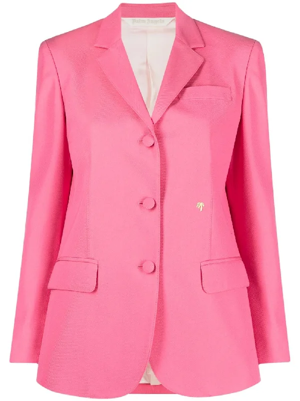 Palm Angels Jackets Fuchsia Ribbed Jacket Pleated Jacket Ruffled Jacket