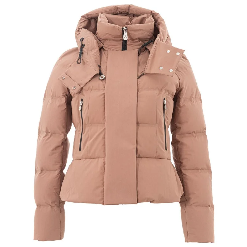 Pink Cotton Jackets & Coat Welt Pockets Slit Pockets Flap Pockets