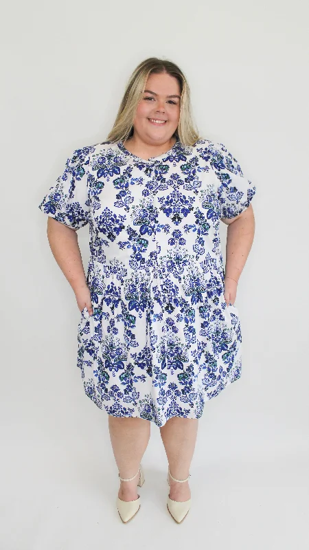Plus Midnight Dreams Floral Puff Sleeve Mini Dress Stylish Spaghetti Strap Mini Dress