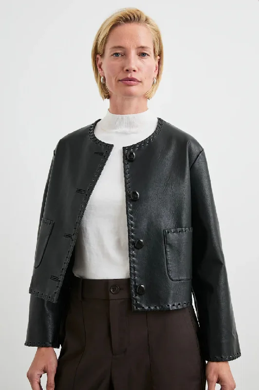 Rails - Nevina Jacket in Black Print Jacket Jacquard Jacket Embroidered Jacket