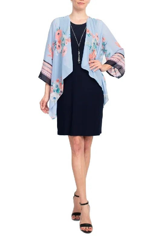 Sandra Darren Chiffon Knit Floral Kimono Jacket Dress Print Jacket Jacquard Jacket Patchwork Jacket