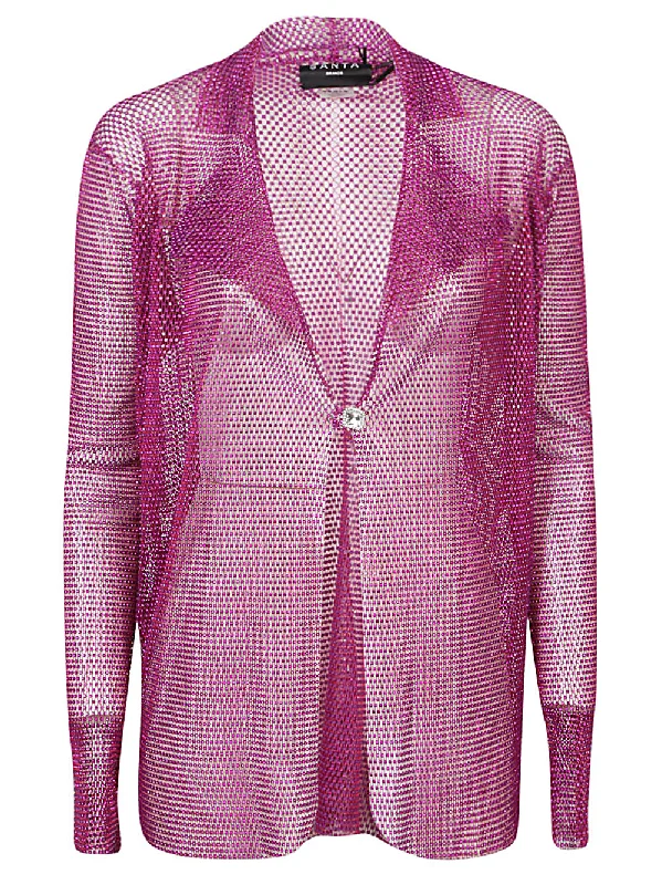Santa Brand Jackets Fuchsia Front Pockets Side Pockets Patch Pockets