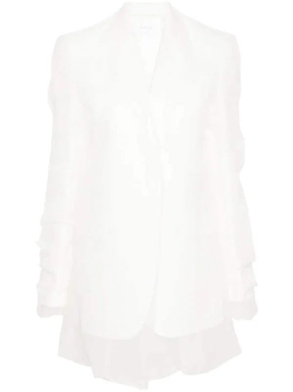 Sportmax Fashion Jackets White Mesh Jacket Canvas Jacket Denim Jacket