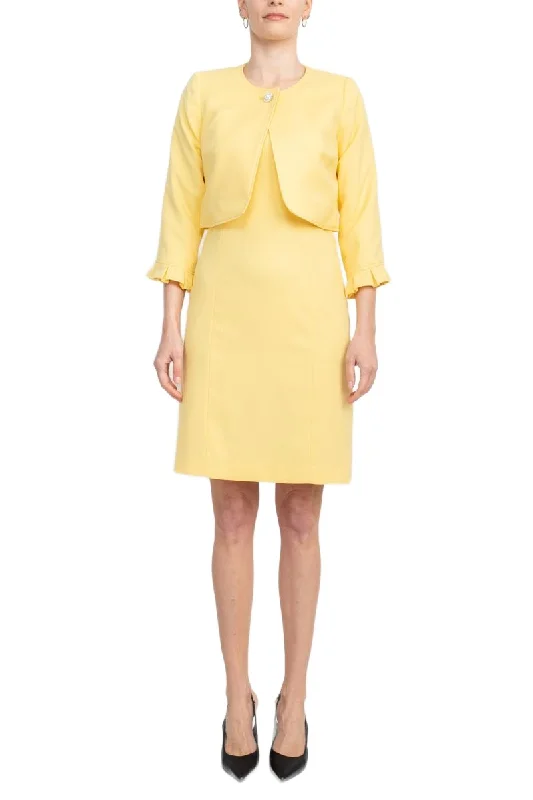 Tahari ASL Scoop Neck Sleeveless Short Dress With Matching Crew Neck 3/4 Ruffle Cuff Sleeves Jacket Quilted Jacket Puffer Jacket Insulated Jacket Tahari ASL Scoop Neck Sleeveless Short Dress With Matching Crew Neck 3/4 Ruffle Cuff Sleeves Jacket Quilted Jacket Puffer Jacket Insulated Jacket