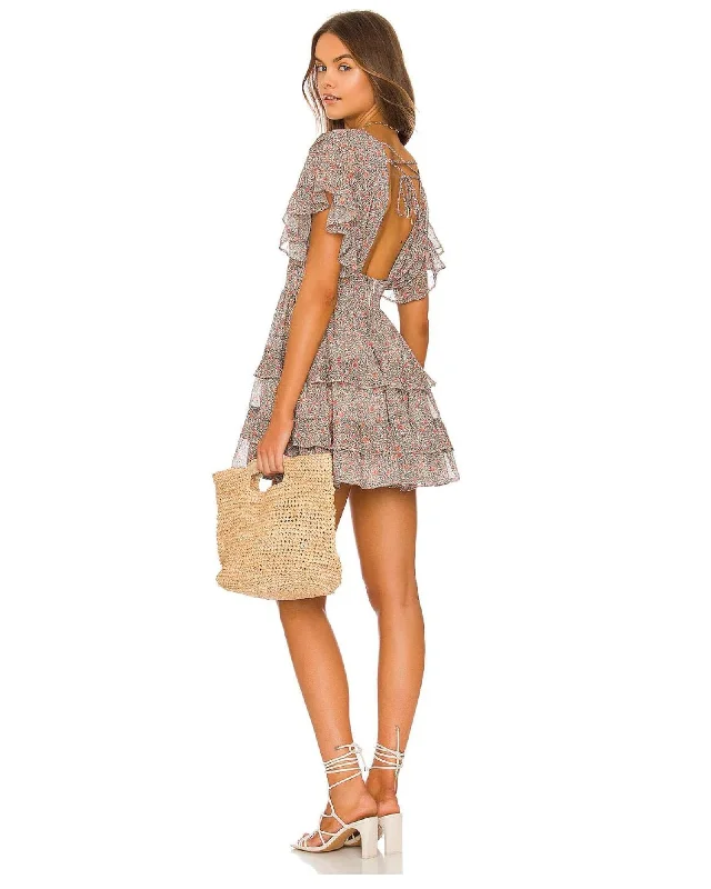 Tate Mini Dress in Julian Floral Trendy Denim Mini Dress