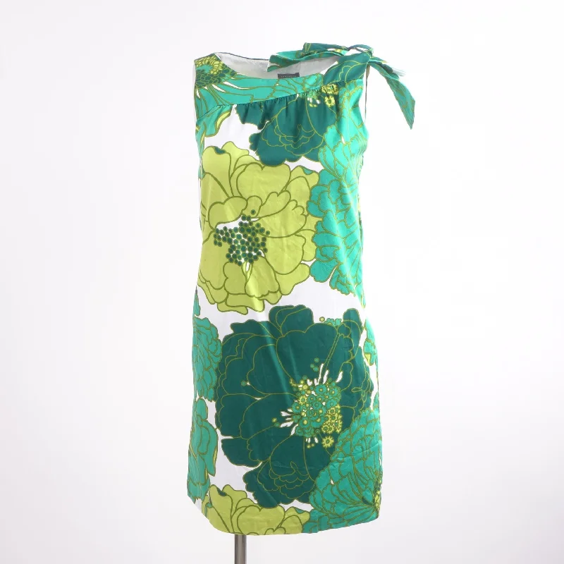 Teal Graphic Mini Dress Casual V-Neck Mini Dress