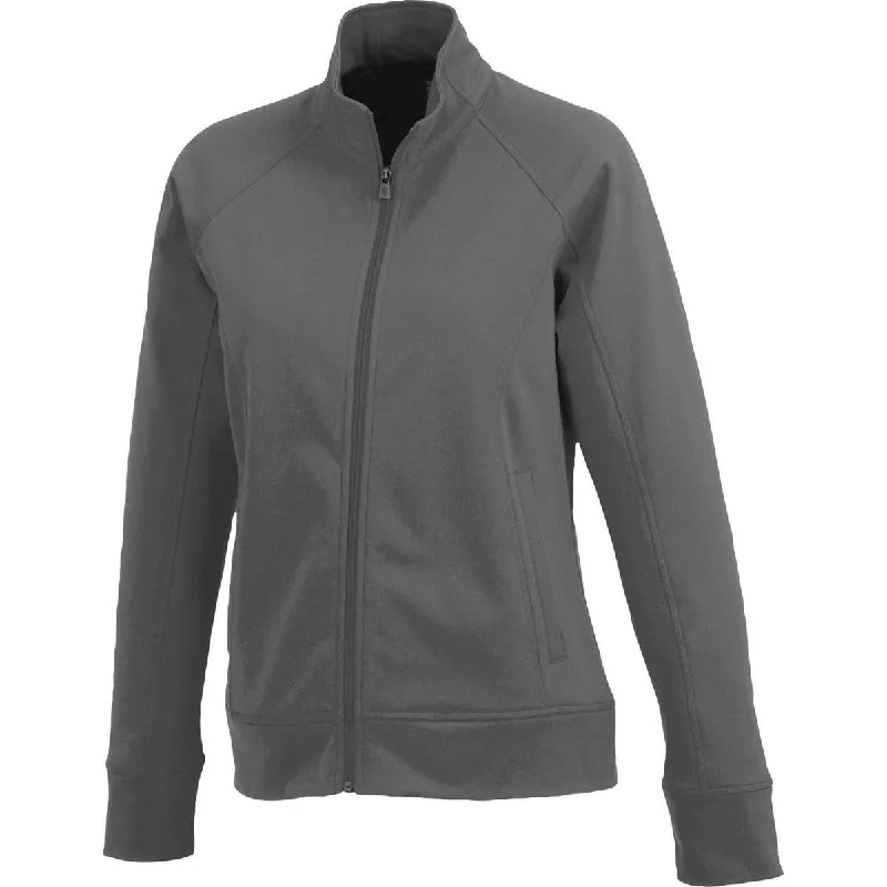 Elevate Women's Grey Storm Okapi Knit Jacket Nylon Fabric Polyester Fabric Spandex Fabric