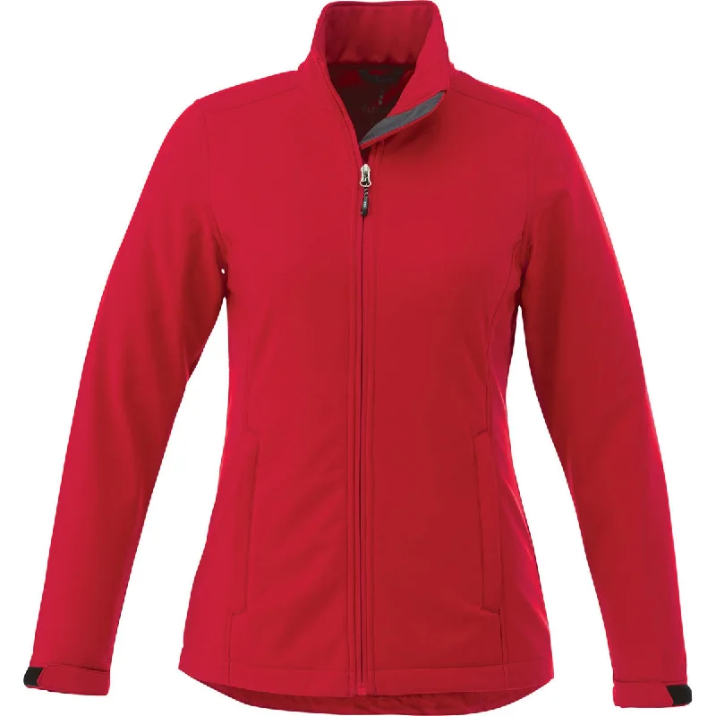 Elevate Women's Team Red Maxon Softshell Jacket Cotton Fabric Linen Fabric Terry Fabric