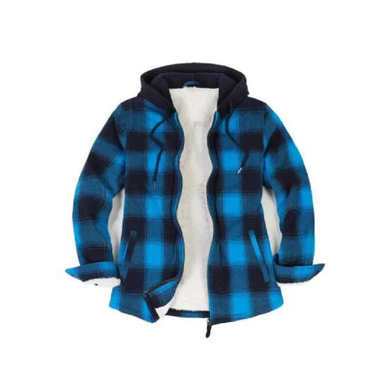 Urban Comfort Sherpa-Lined Flannel Jacket Knit Fabric Woven Fabric Fleece Fabric