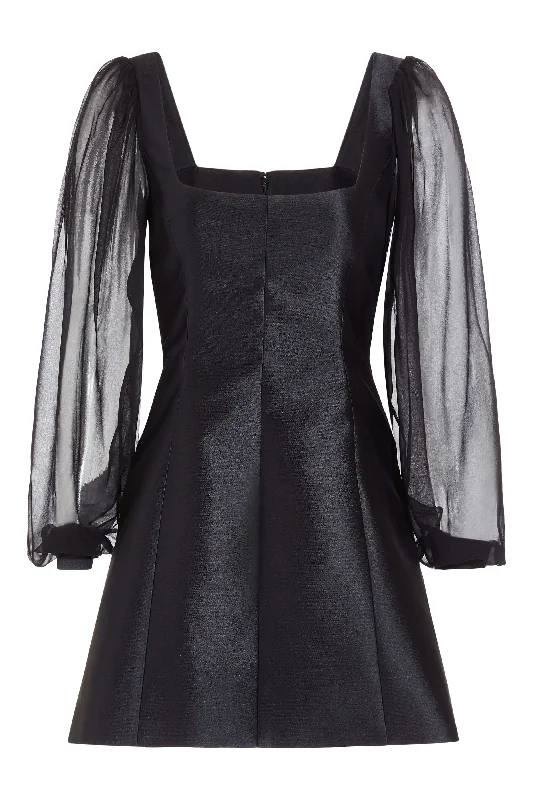 Whitney Black Mini Dress Stylish Short-Sleeve Mini Dress