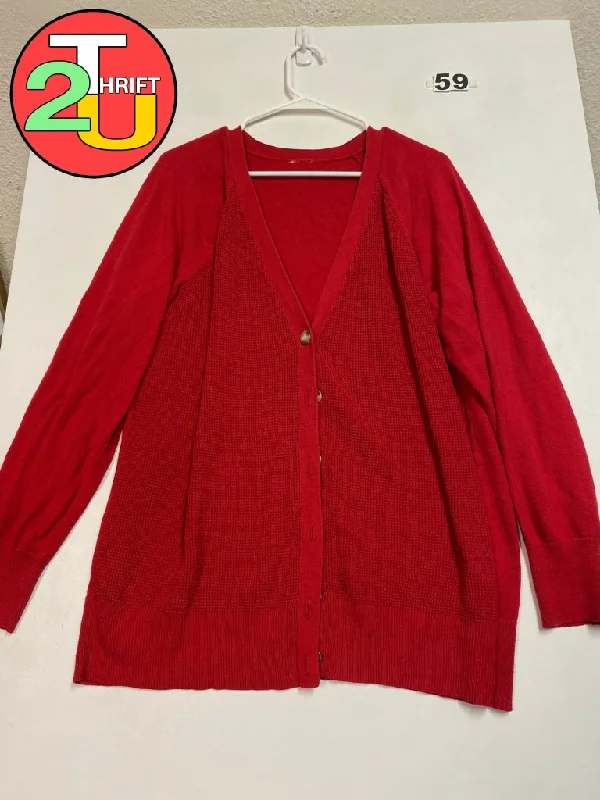 Women’s L Red Jacket Tiered Jacket Buttoned Jacket Zippered Jacket