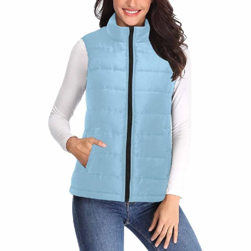 Womens Puffer Vest Jacket / Cornflower Blue Trench Coat Raincoat Waterproof Jacket