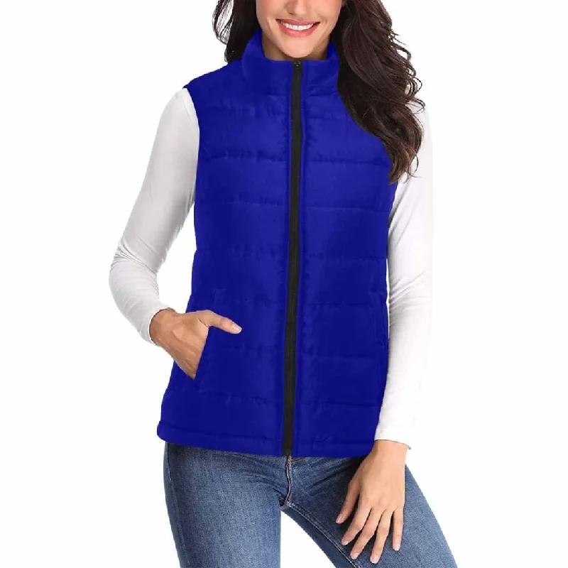 Womens Puffer Vest Jacket / Dark Blue Plaid Jacket Tartan Jacket Houndstooth Jacket