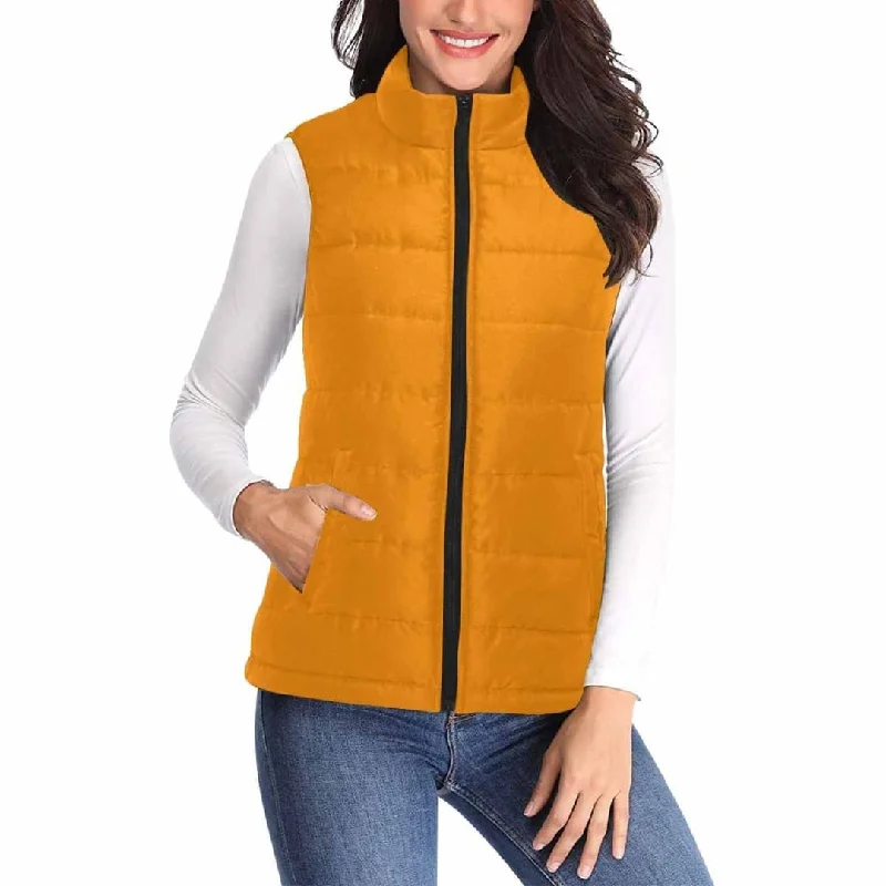 Womens Puffer Vest Jacket / Tangerine Orange Quilted Jacket Puffer Jacket Insulated Jacket