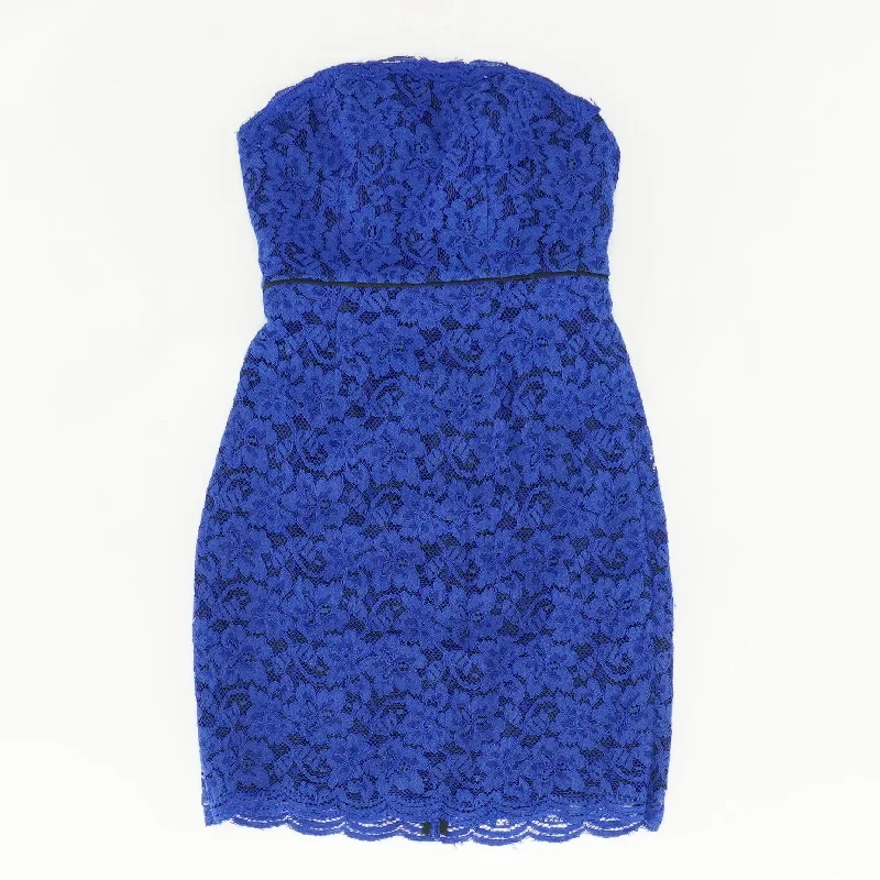 Blue Mini Dress Trendy Cut-Out Mini Dress