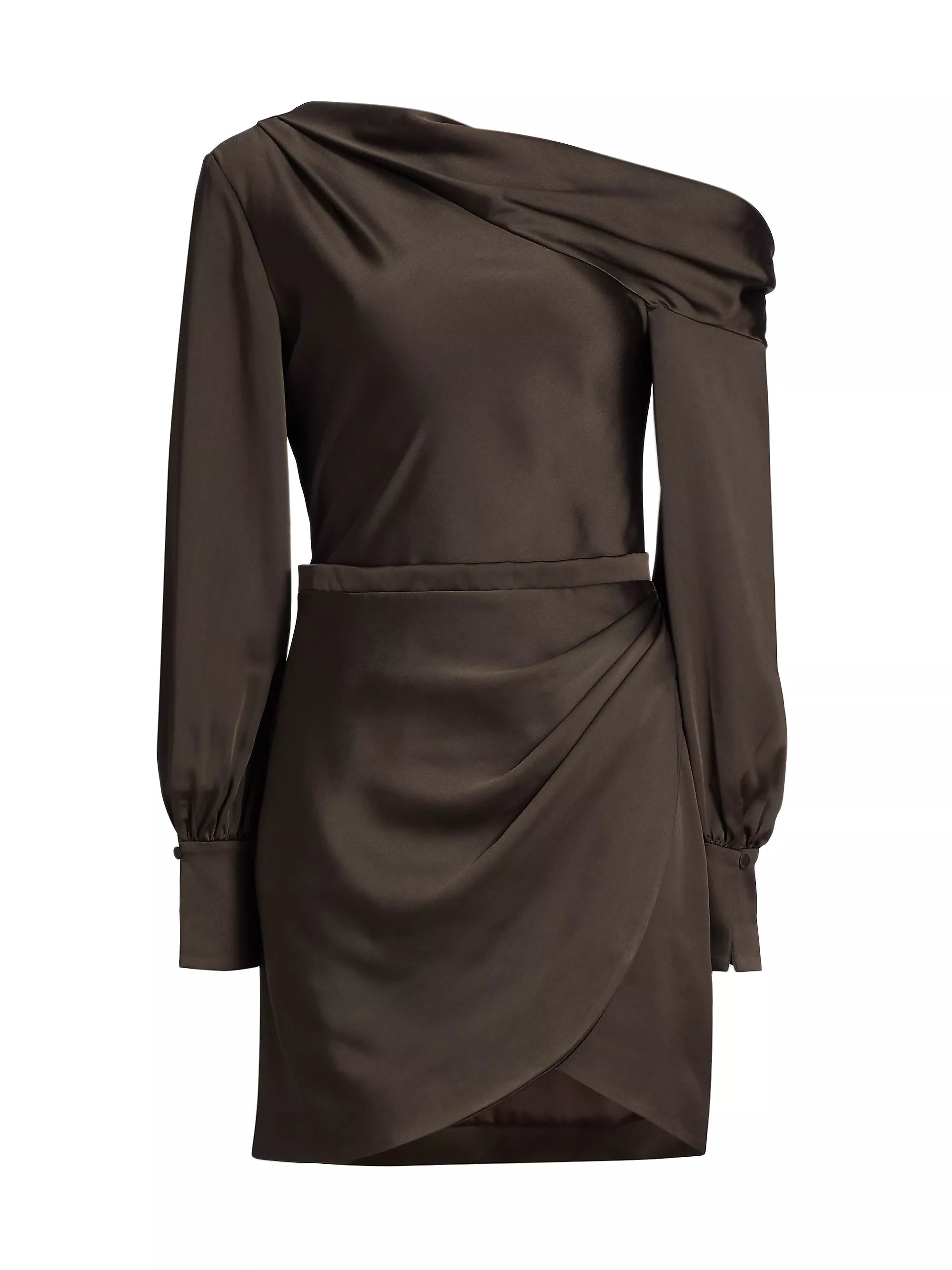 Cameron Mini Dress in Chocolate Trendy Lace Mini Dress