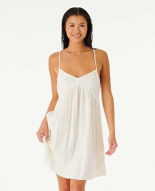 Classic Surf Mini Dress - Bone Elegant Tulle Mini Dress
