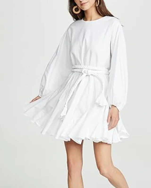 "Ella" Pleated Mini Dress Comfortable Ruffle Mini Dress