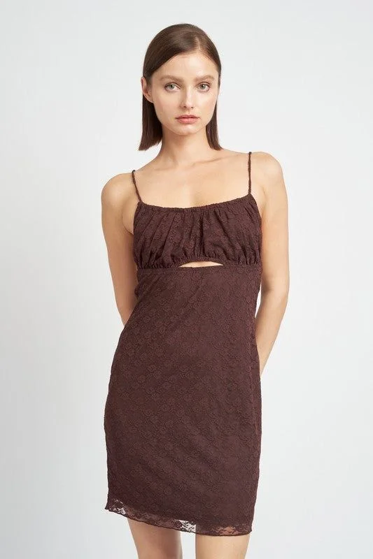 Emory Park Spaghetti Strap Ruched Bust Mini Dress Classic Floral Mini Dress