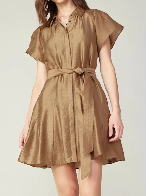 Espresso Mini Dress Stylish Short-Sleeve Mini Dress