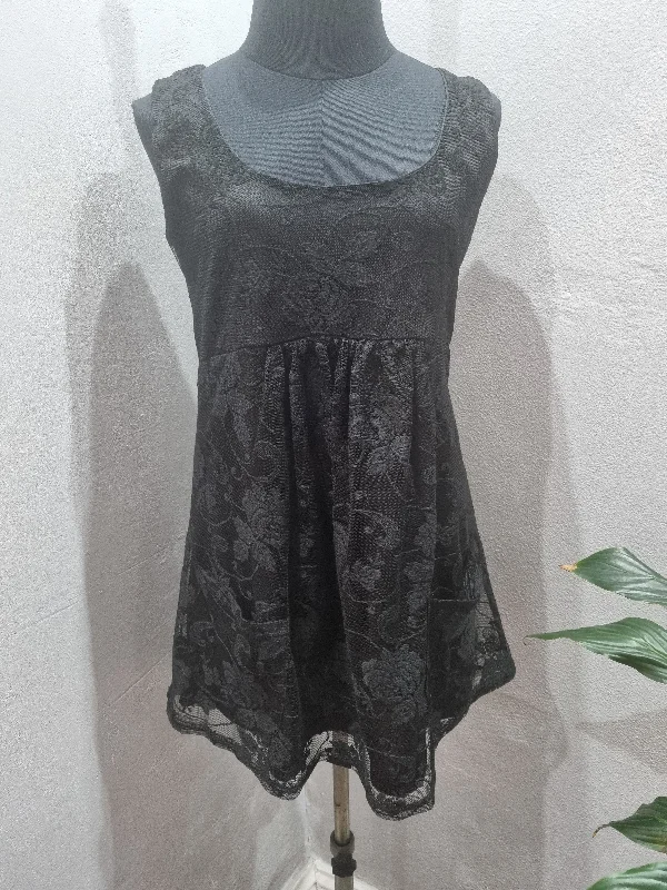 Lace Babydoll Mini Dress (Small) Comfortable One-Shoulder Mini Dress