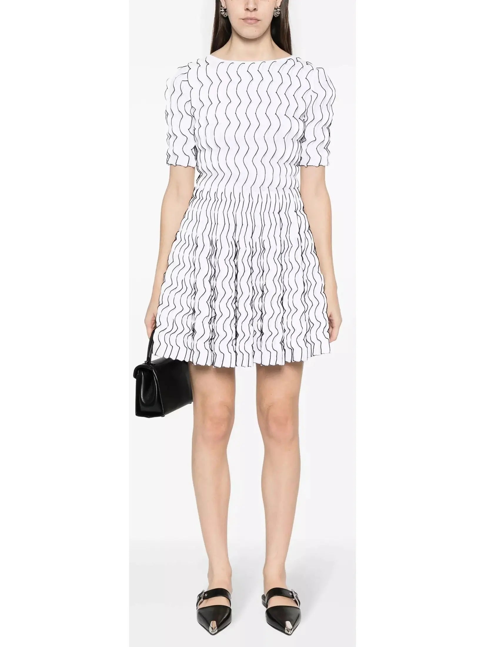 Ruffled Flared Mini Dress Cozy Sweater Mini Dress