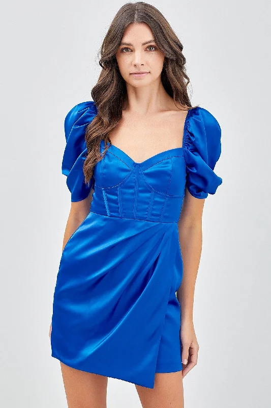 satin pull short sleeve corset mini dress Stylish Floral Print Mini Dress
