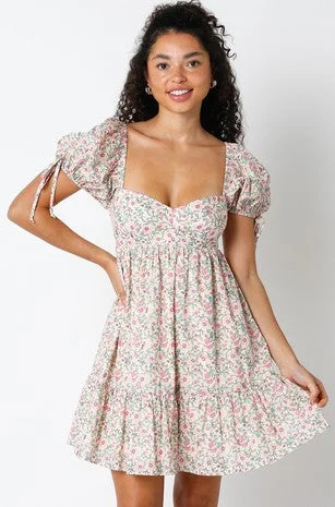 The Florence Puff Sleeve Mini Dress Comfortable Boho Mini Dress
