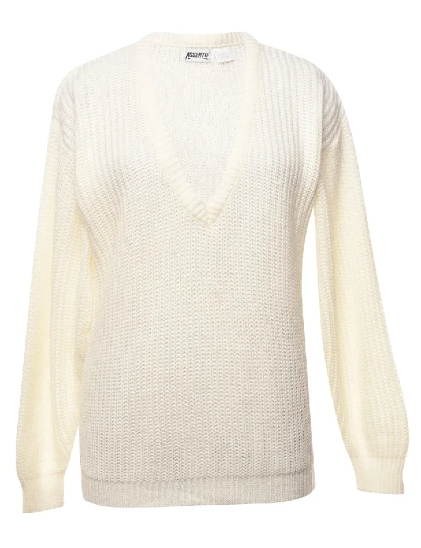 White Jumper - M Elasticated Padded Insulated