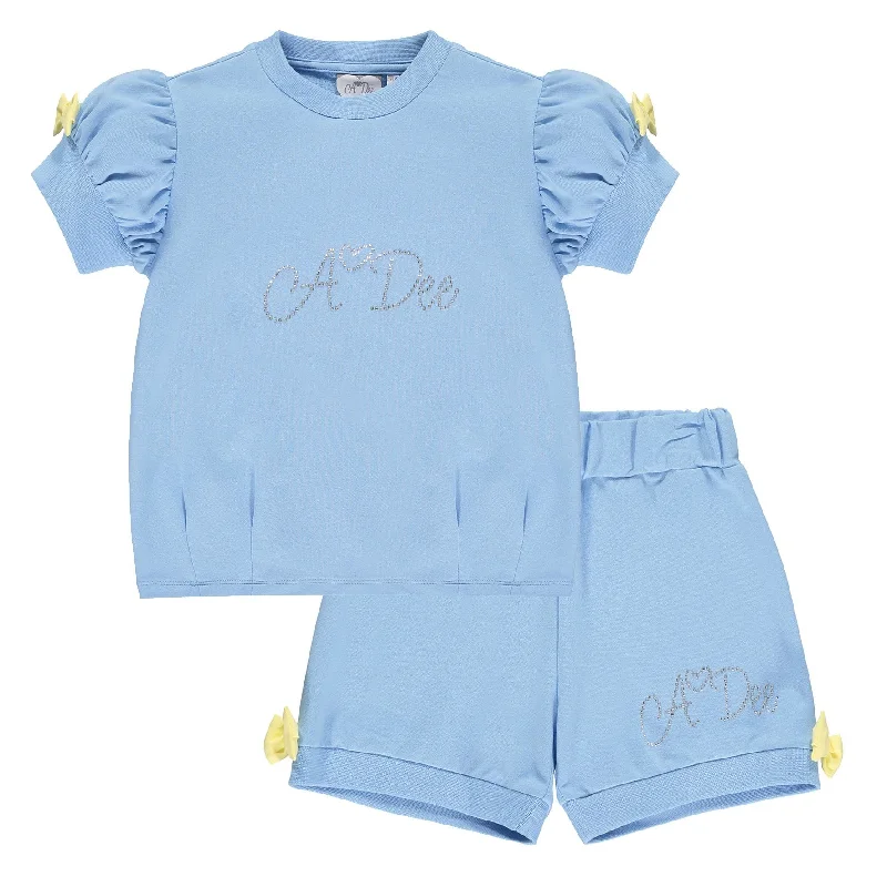 A DEE - Janice Jumper Short Set - Light Blue Casual Formal Business