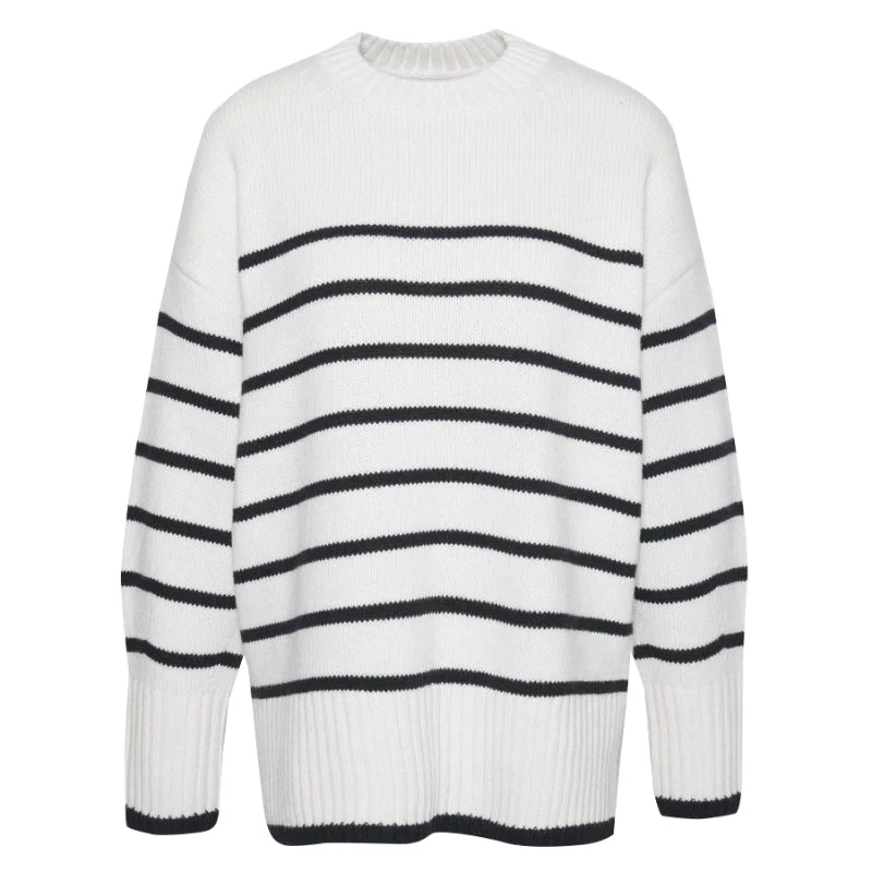 Barbour Belmore Knitted Ladies Jumper - Ecru Fleece Fabric Down Fabric Feather Fabric
