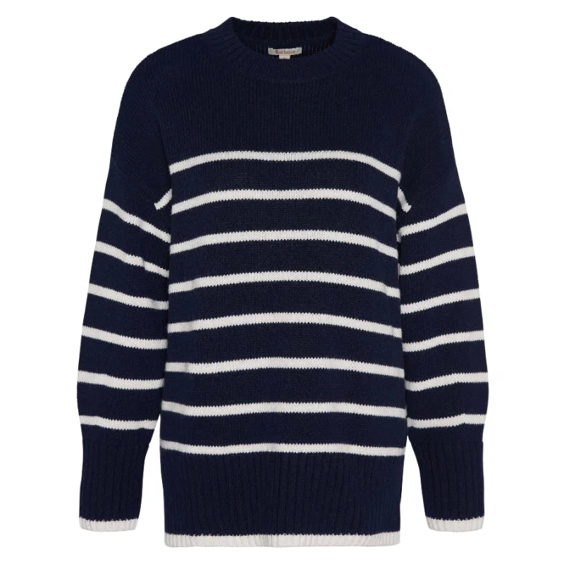 Barbour Belmore Knitted Ladies Jumper - Navy Long Sweater Short Sweater Cropped Sweater