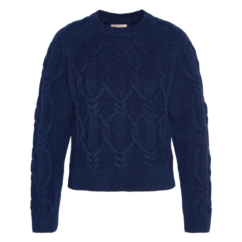 Barbour Elisha Knitted Ladies Jumper - Navy Spandex Blend Rayon Blend Denim Blend