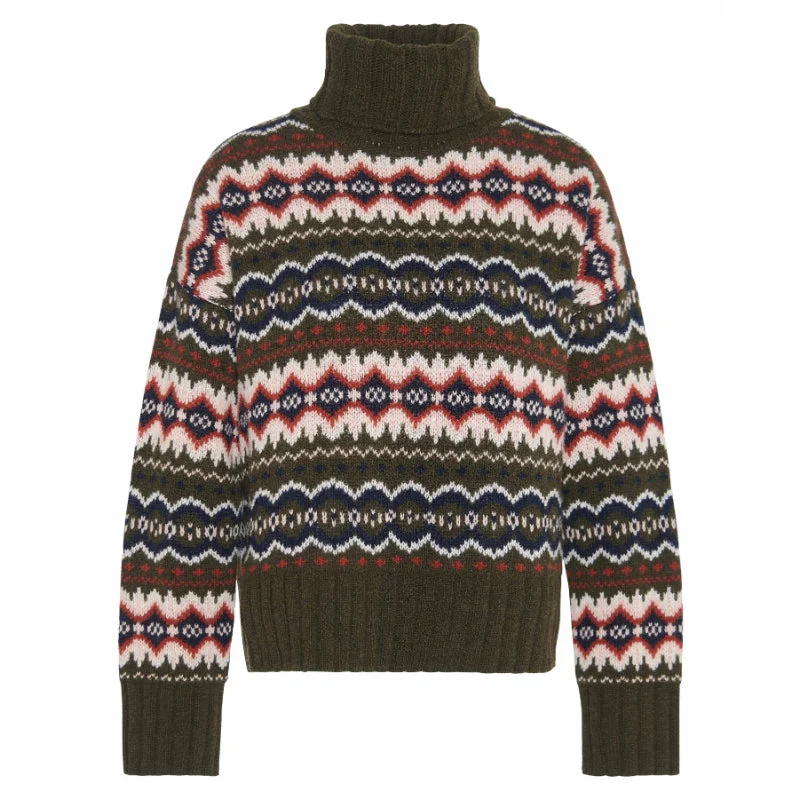 Barbour Helen Knitted Ladies Jumper - Multi Glossy Satin Silk