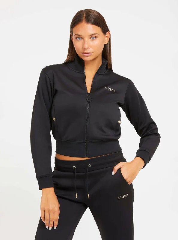 Black Crop Active Jumper Thin Thick Dense