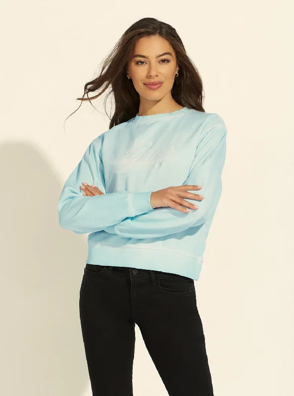Blue Valerya Logo Jumper Cashmere Blend Cotton Blend Poly Blend