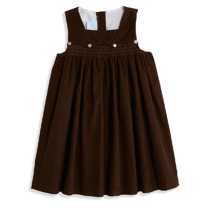 Corduroy Amelie Jumper -- Chocolate Rayon Fabric Velvet Fabric Corduroy Fabric