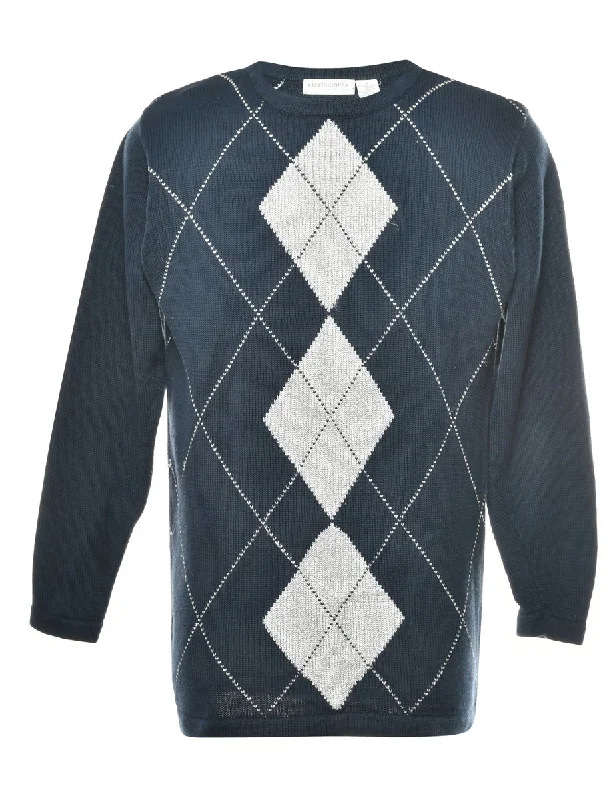 Liz Claiborne Argyle Jumper - S Solid Color Striped Floral Print
