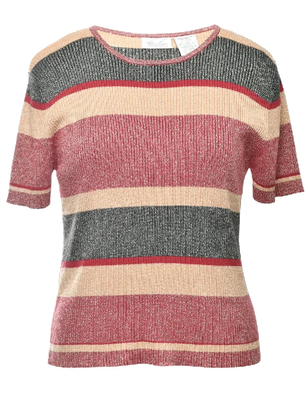 Lurex Thread Pattern Jumper - L Stylish Fashionable Trendy