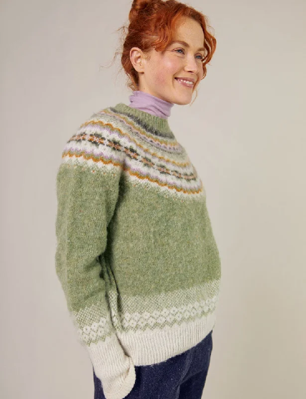 Sideline Bella Jumper Soft Green Mix Elegant Classic Vintage