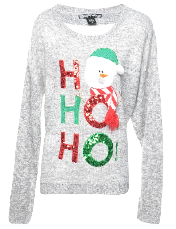 Snowman Christmas Jumper - XL Spandex Blend Rayon Blend Denim Blend