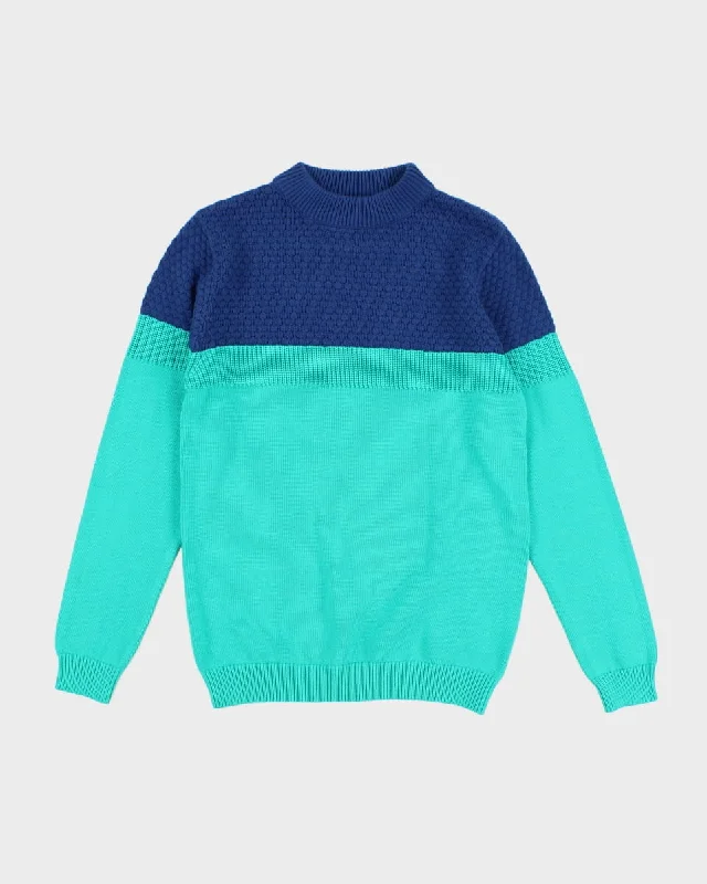 Unisex 100% Cotton Knit Jumper - L - M Fleece Sweater Nylon Polyester