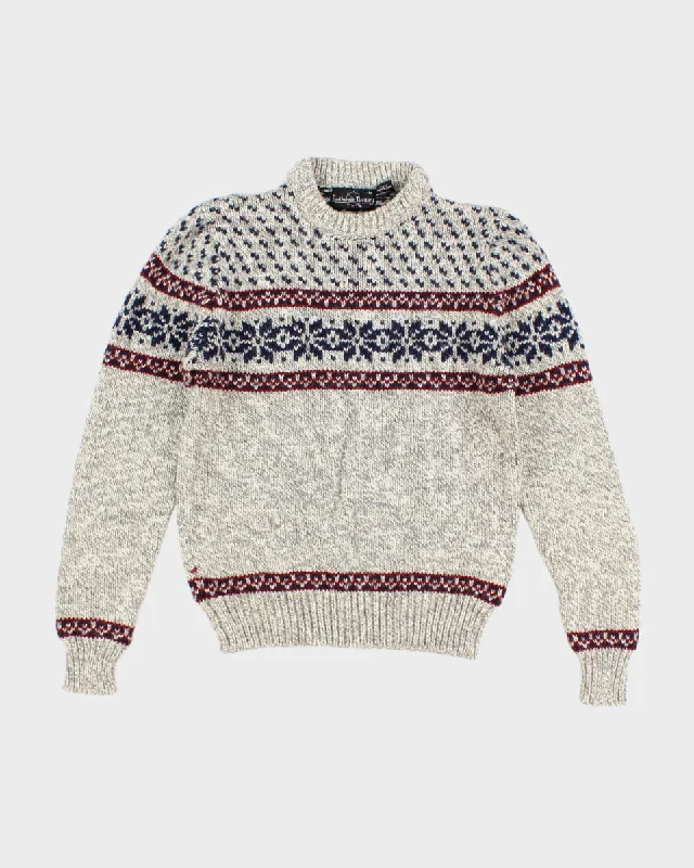 Vintage Northwest Territory Knit Jumper - M High Neck Crew Neck V-Neck