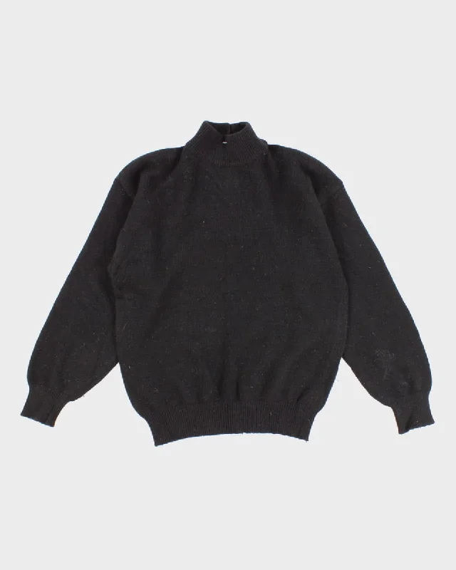 Women's Vintage Button-Up Knit Jumper - S Toggled Drawstring Belted