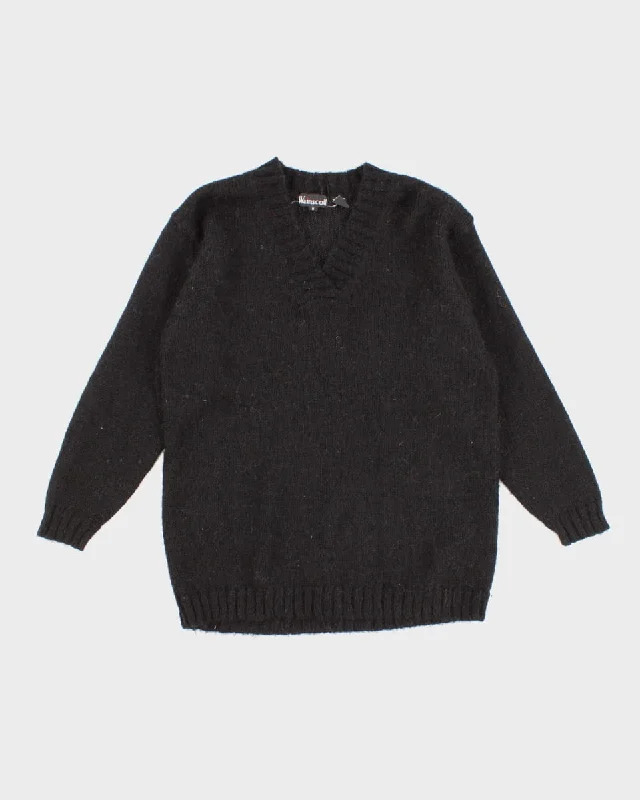 Women's Vintage Mohair Blend Knit Jumper - M Embroidered Appliqued Beaded