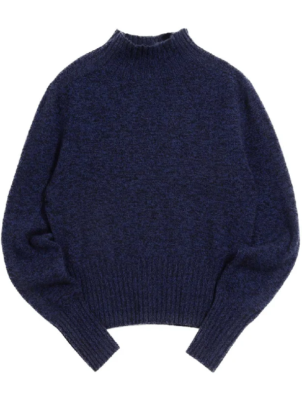 YMC Bryter Knit Jumper Navy Lightweight Heavyweight Midweight