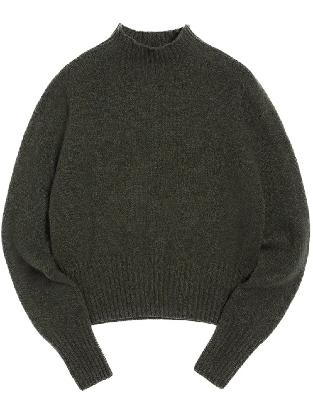 YMC Bryter Knit Jumper Olive Handmade Hand-knitted Hand-woven